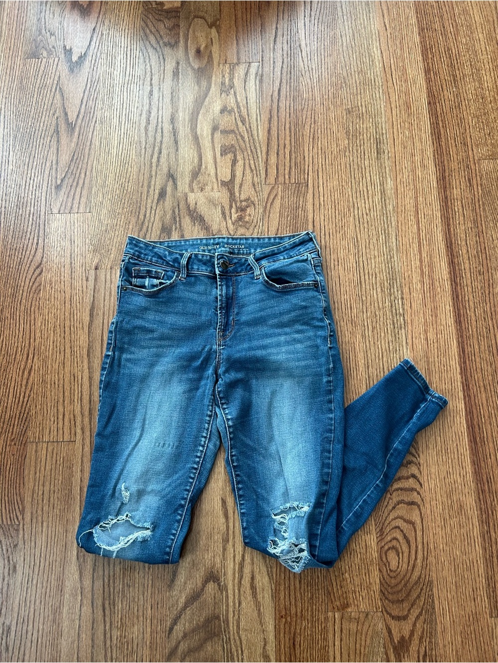 Old Navy Blue Distressed Skinny Jeans